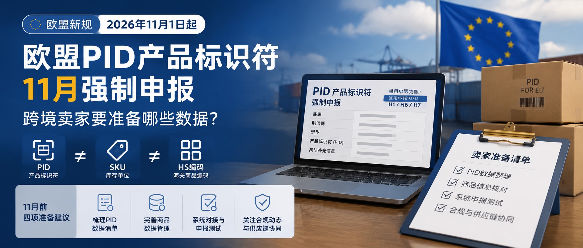 欧盟PID产品标识符11月强制申报：跨境卖家要准备哪些数据？