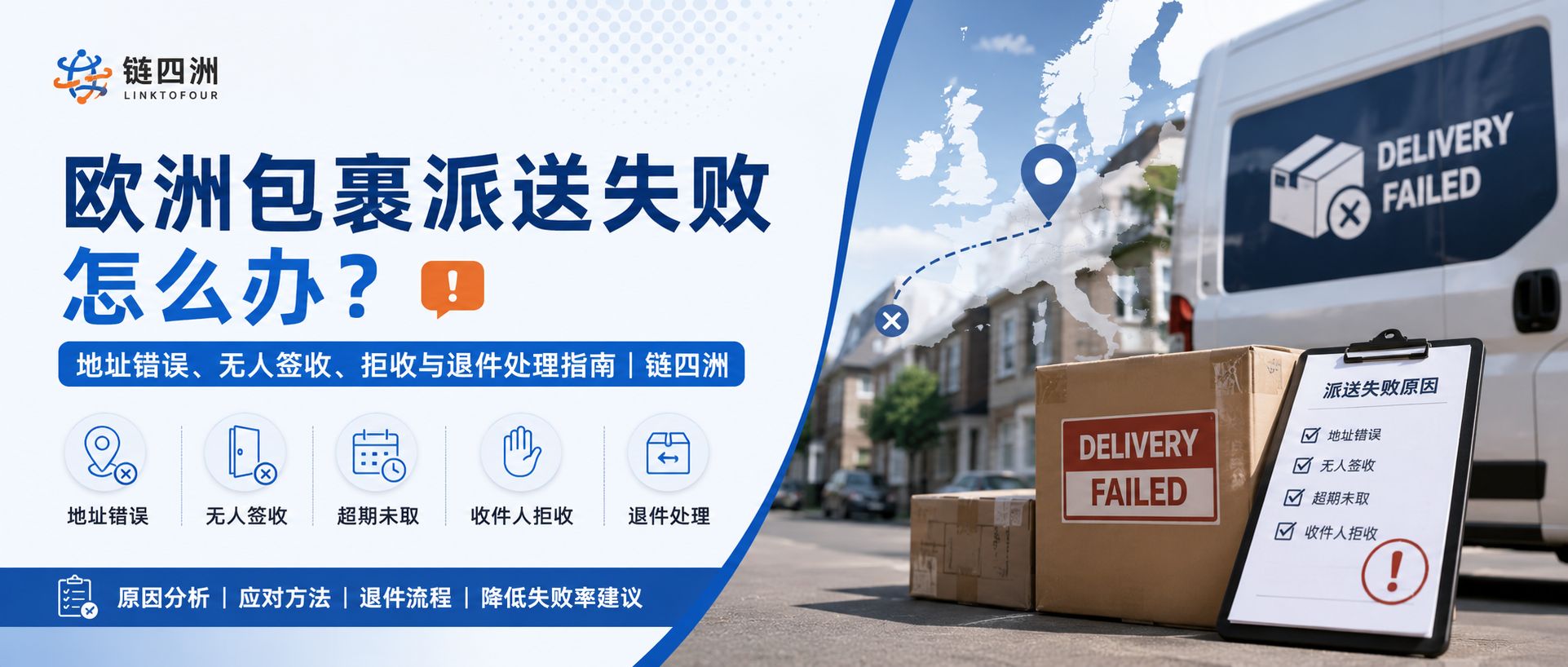 欧洲包裹派送失败怎么办？地址错误、无人签收、拒收与退件处理指南｜链四洲